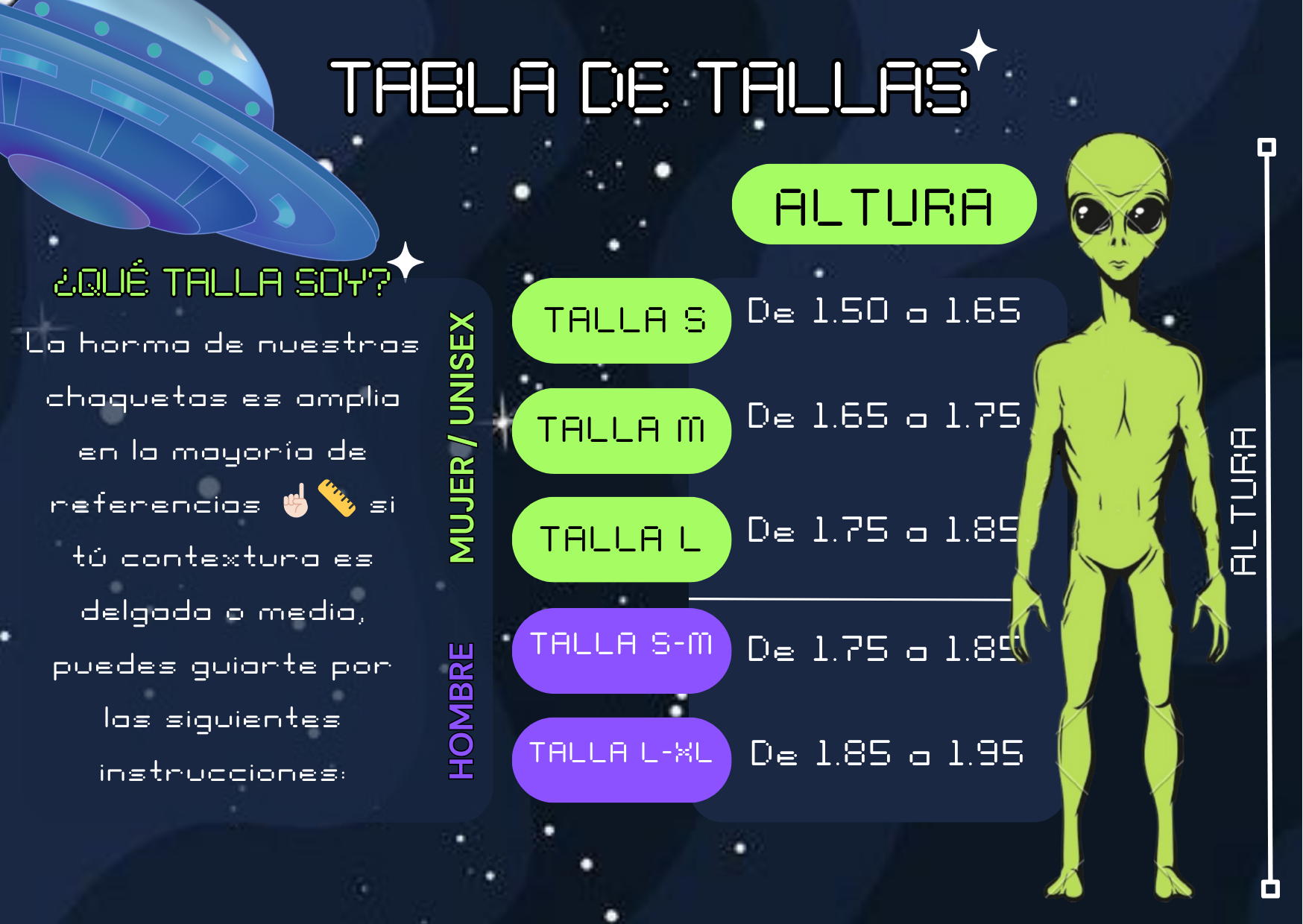 Woppa hombre talla 